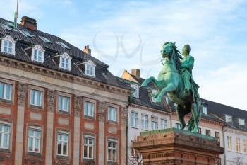 Equestrian statue of Absalon in Hoejbro Plads, Copenhagen, Denmark