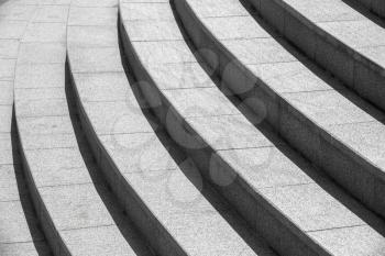 Abstract architecture background, dark gray round stairs