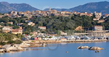 Corsica island, France. Summer coastal panoramic landscape of Porto-Vecchio