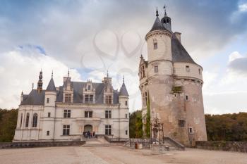 Chateau de Chenonceau, medieval castle in Loire Valley. It was built in 15 century, mixture of late Gothic and early Renaissance. Unesco heritage site