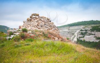 Ruins of ancient fortress Calamita. Inkerman, Crimea