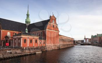 Exterior of the Church of Holmen or Holmens Kirke, it is a Parish church in central Copenhagen in Denmark, on the street called Holmens Kanal