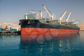 Bulk carrier loading in port of Aqaba, Jordan
