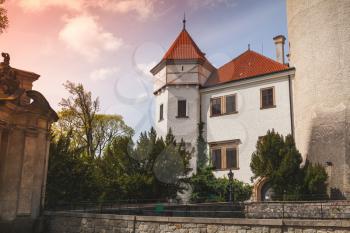 Konopiste castle exterior, Czech Republic. It was established in the 1280 and renovated between 1889 and 1894 by the architect Josef Mocker into luxurious residence for Archduke Franz Ferdinand