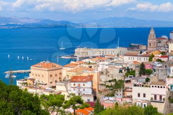 Cityscape of old part Gaeta town in summertime, Italy