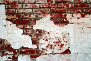Red grunge brick wall is danger