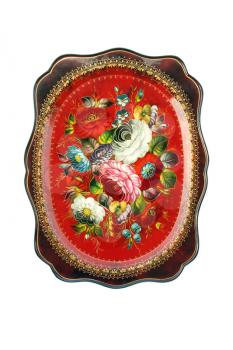 Russian red traditional tray isolated