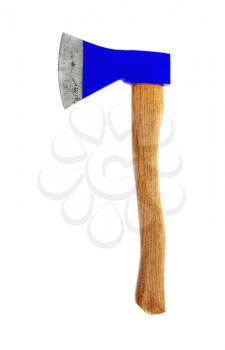 Blue axe isolated on white