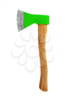 Green axe isolated on white