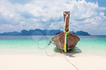 Longtail boats at the beach, Thailand island