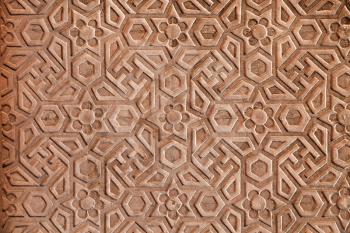 Geometrical pattern on Red Fort, Agra, India