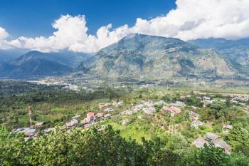 Landscape of Naggar village, Himachal Pradesh, India