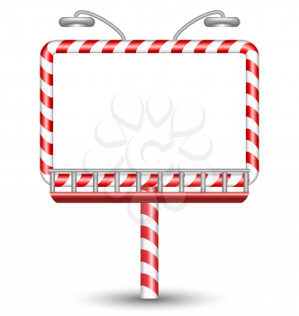 blank candy cane billboard isolated on white background
