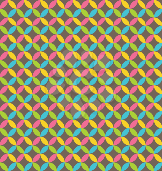 Bright fun abstract seamless pattern with multicolored circles 