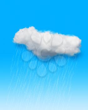 Cloud with rain over blue background