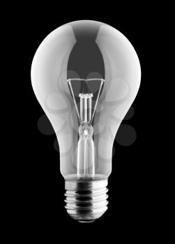 Electrical light bulb isolated on black