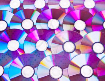 Close-up of CDs. Use for background or texture