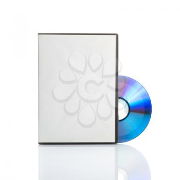 Blank dvd with cover on white background