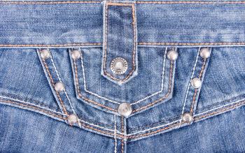Close up of blue jeans back view