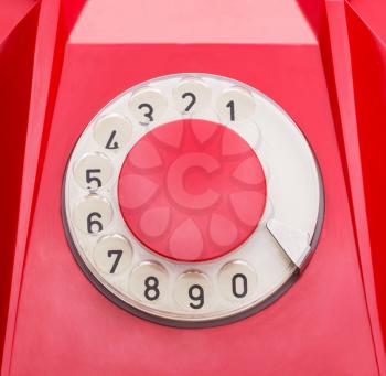 Background of vintage red telephone