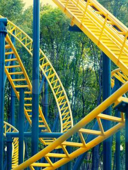 Roller coaster amusement in park