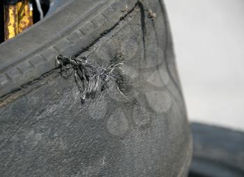 Close-up of sed racing tire