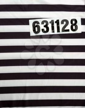 Striped dress for prisoners and number
