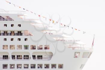 Cruise ship decks and flags