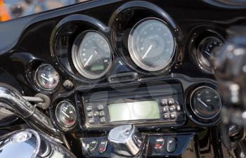 Closeup of generic motorcycle dashboard