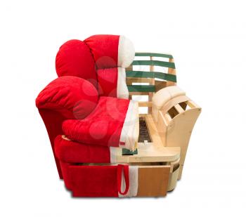 Dissection of the modern red comfortable armchair