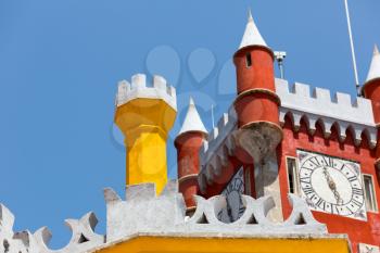 Beautiful castle with towers against the clear sky