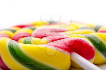 Macro of colorful sweet lollipop