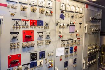 Military ship electric control panel, electricity gauge.