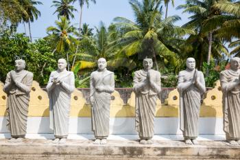 Buddha statues in a temple on Ceylon, unesco heritage. Asia culture, bubbhism religion