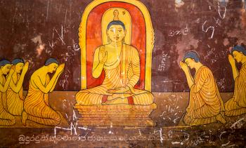Sri Lanka, in old buddha temple, tourism attractions. Ceylon, Unesco heritage. Asia culture, bubbhism religion