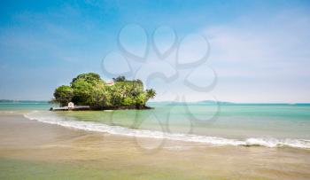 Little paradise island on Sri Lanka coast. Ceylon beach, indian ocean