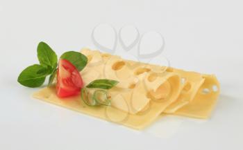 Thin slices of Swiss cheese - studio