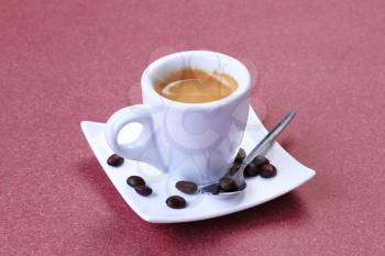 Cup of freshly prepared espresso - closeup