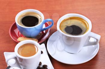 Three cups of coffee