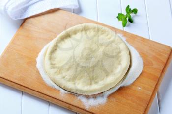 Yeast dough on a cutting board