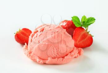 Scoop of strawberry ice cream 