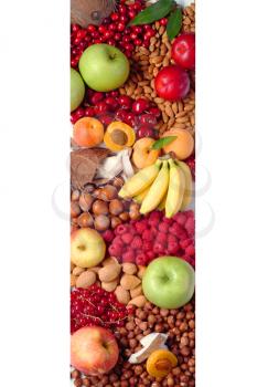 Variety of Fresh Fruit and Nuts
