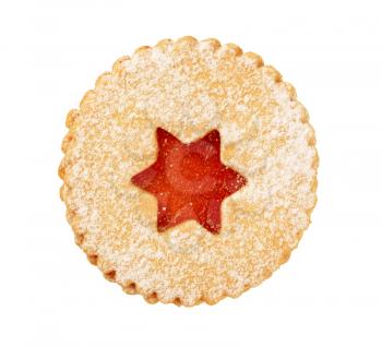 Shortbread cookie with jam filling - cutout
