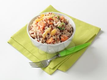 Bowl of mixed rice with vegetables - studio