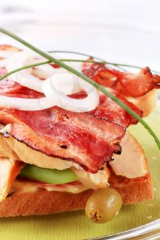 Turkey and roast bacon sandwich - detail