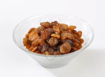 Bowl of raisins - studio shot