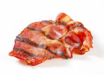 Crispy grilled slices of bacon