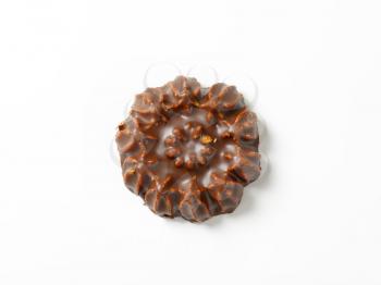 Chocolate Coated Butter Cookie on white background