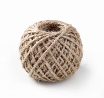Closeup of a ball of thick string
