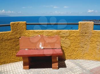 View of the sea from terrace house in Canary Islands